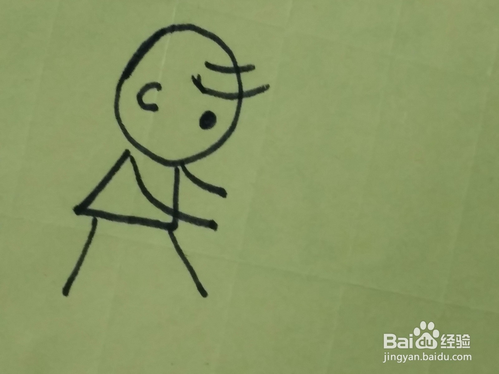 练武的小男孩线条简笔画