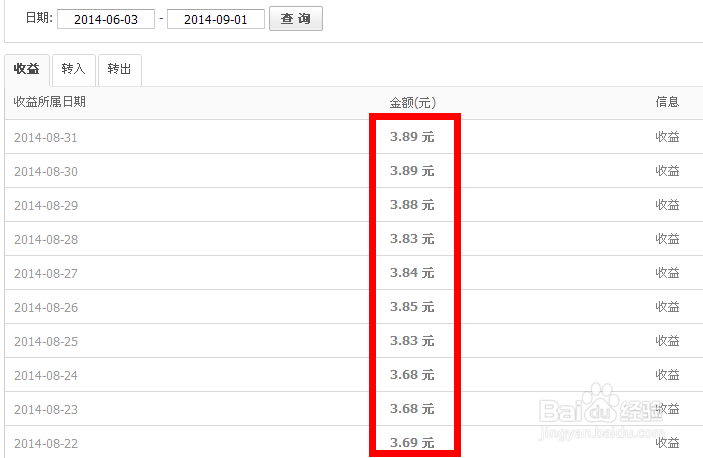 支付宝余额宝收益