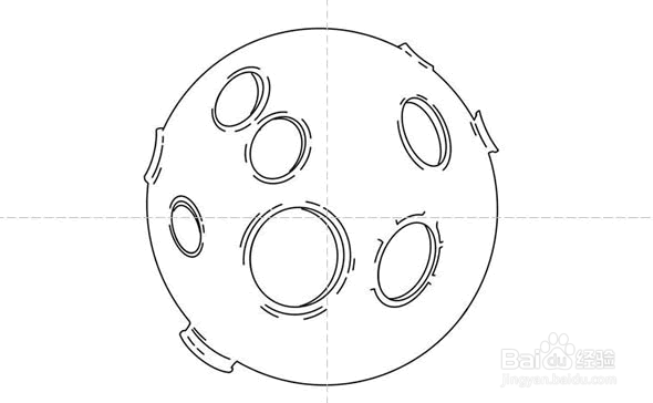 月球的陨石坑简笔画图片