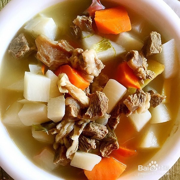 萝卜炖牛肉汤的制作方法