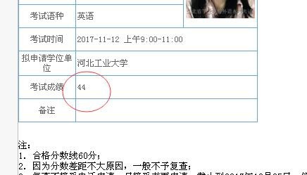 学士学位英语成绩查询