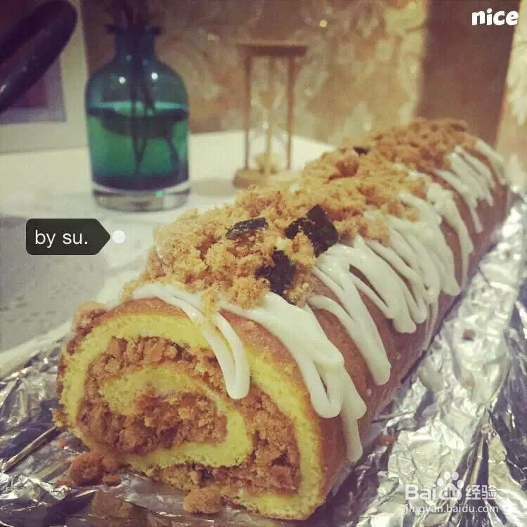 海苔肉松蛋糕卷的做法