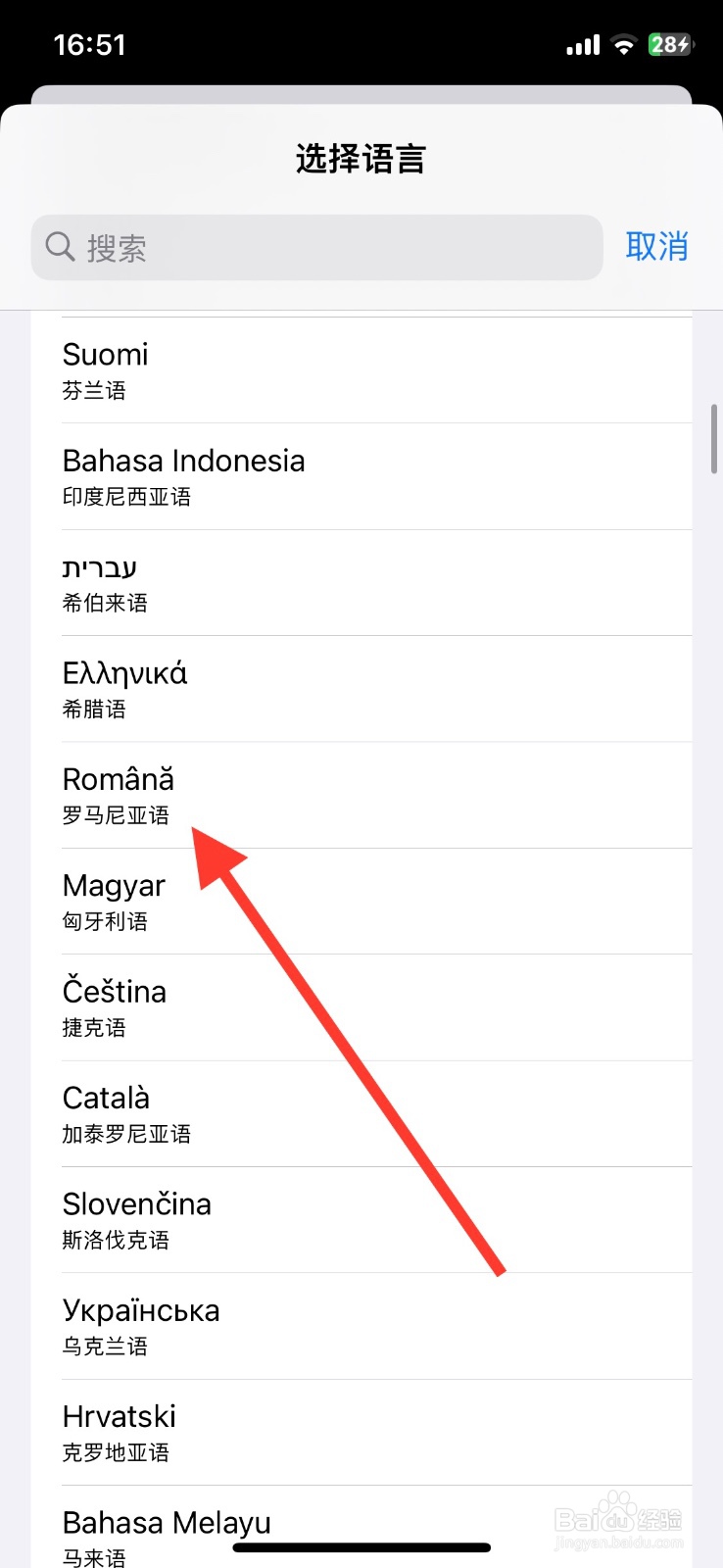 iPhone【罗马尼亚语】语言设为首选语言