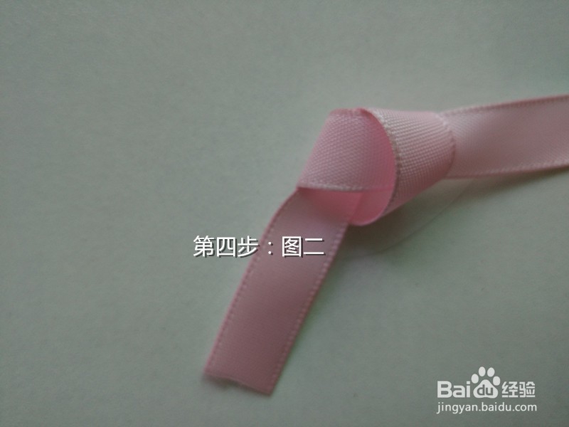 手工制作：粉色锻带蝴蝶夹（一）