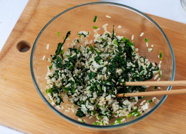 培根菠菜米饭卷