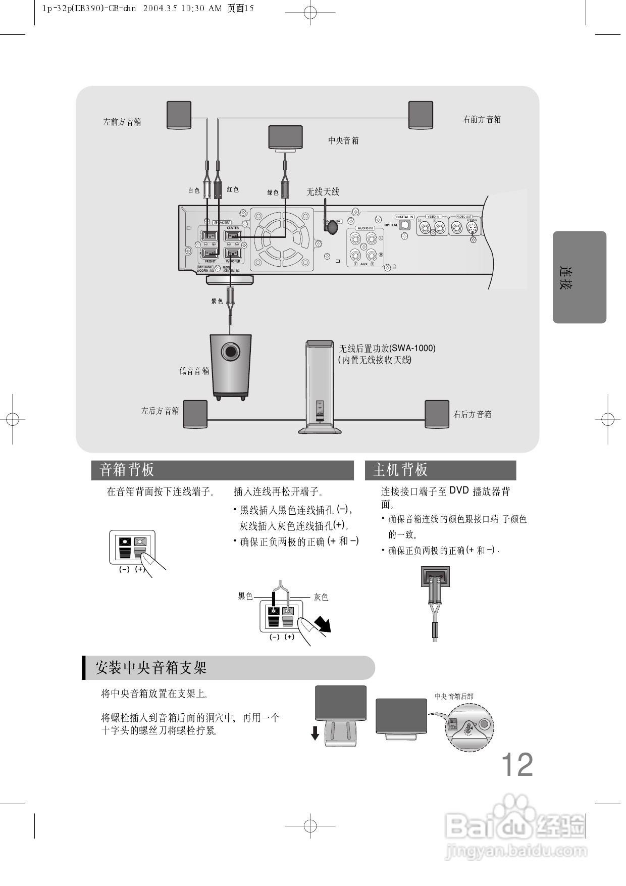 三星HT-DB390家庭影院使用说明书:[1]