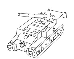工具/原料 紙 筆 方法/步驟 1 先勾畫出坦克的炮,接著勾畫出炮筒下的