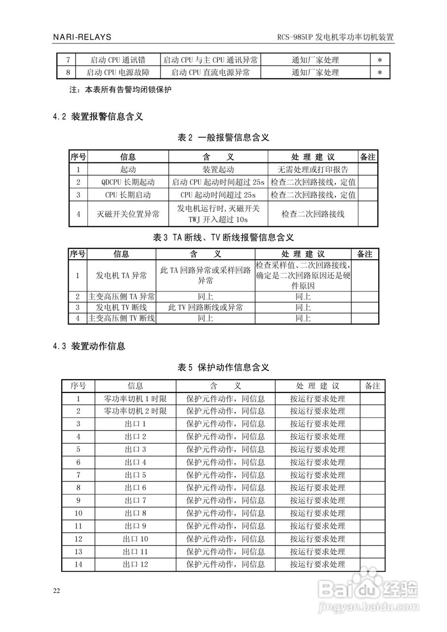 南瑞继保RCS-985UP型发电机零功率切机装置使用说明书:[3]