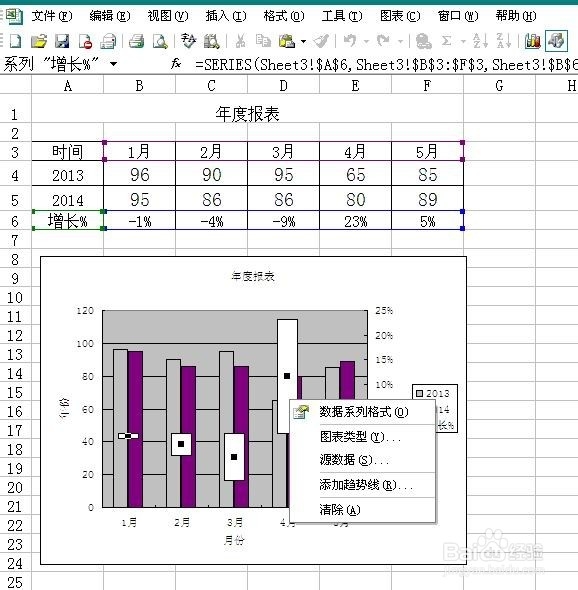 表格中双坐标轴使用