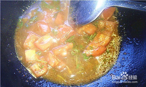 家常版西红柿热拌煎凉粉的做法