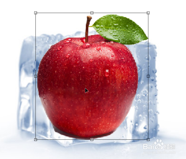 Photoshop如何将苹果放在冰块里