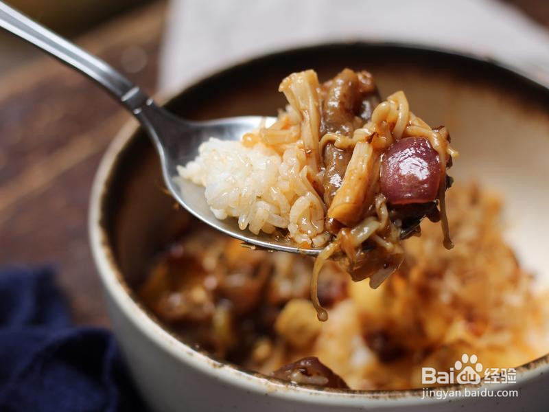 肥牛金针菇日本豆腐盖饭的做法