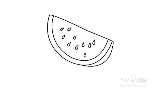 简笔画画夏天大西瓜
