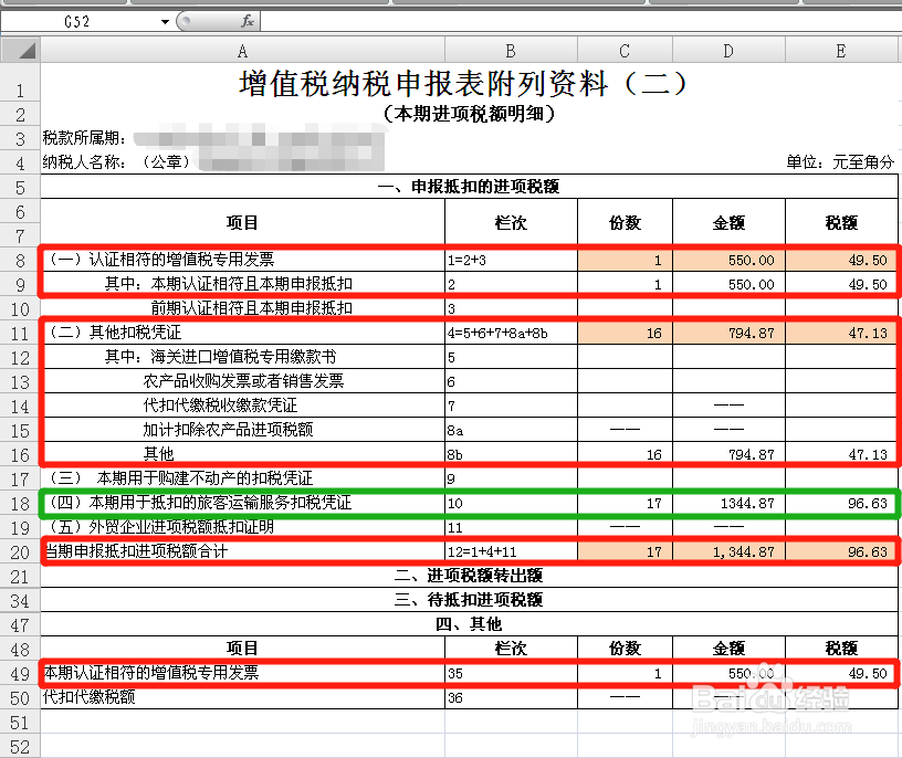 旅客运输票据如何填报“增值税纳税申报附表二”