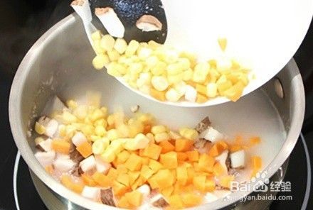 香菇火腿玉米粥的做法