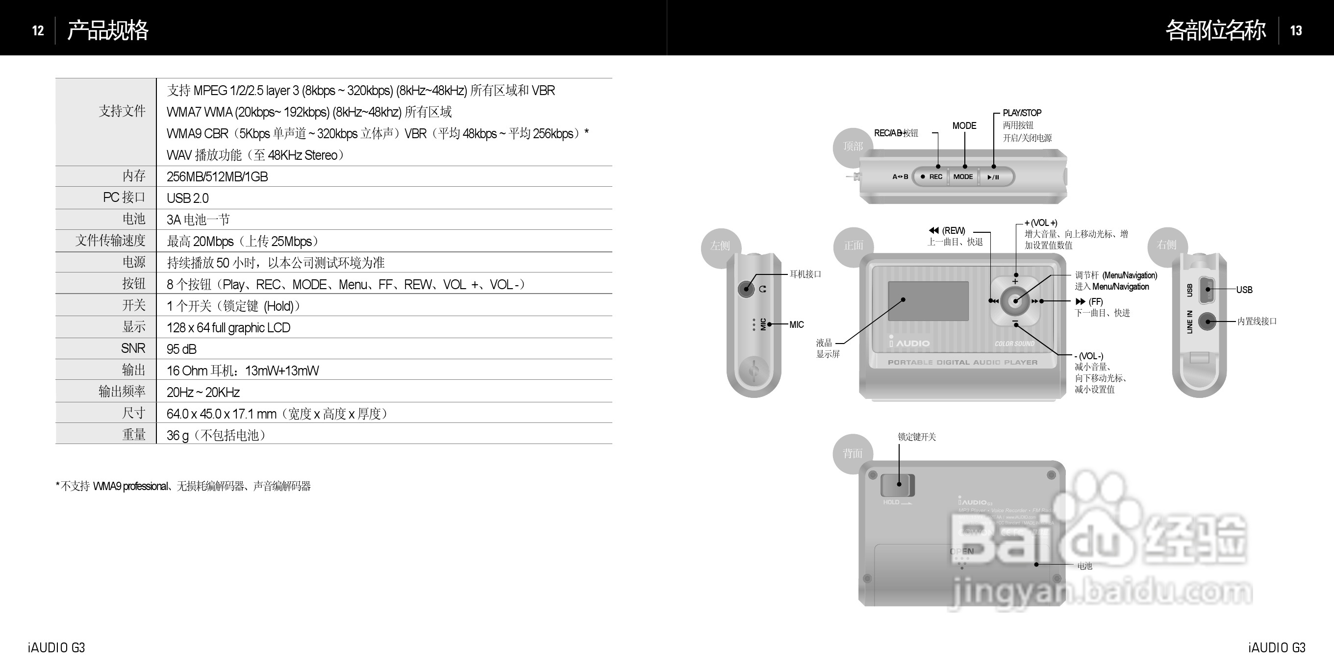 爱欧迪G3播放器使用说明书:[1]