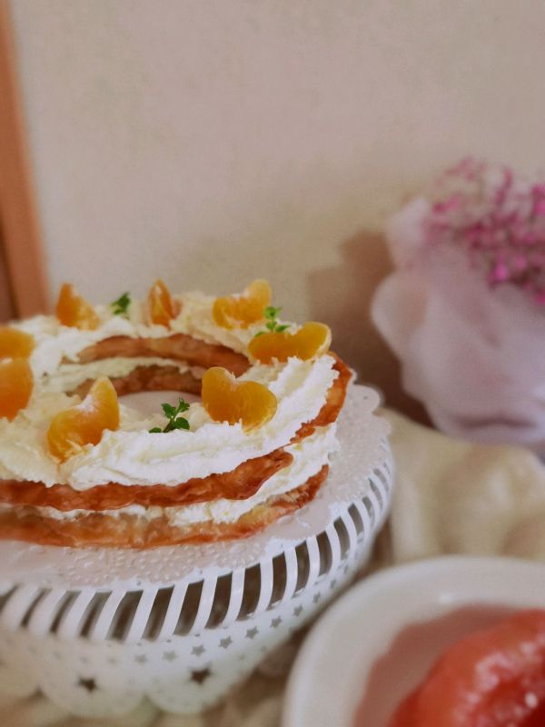 拿破仑酥花环蛋糕