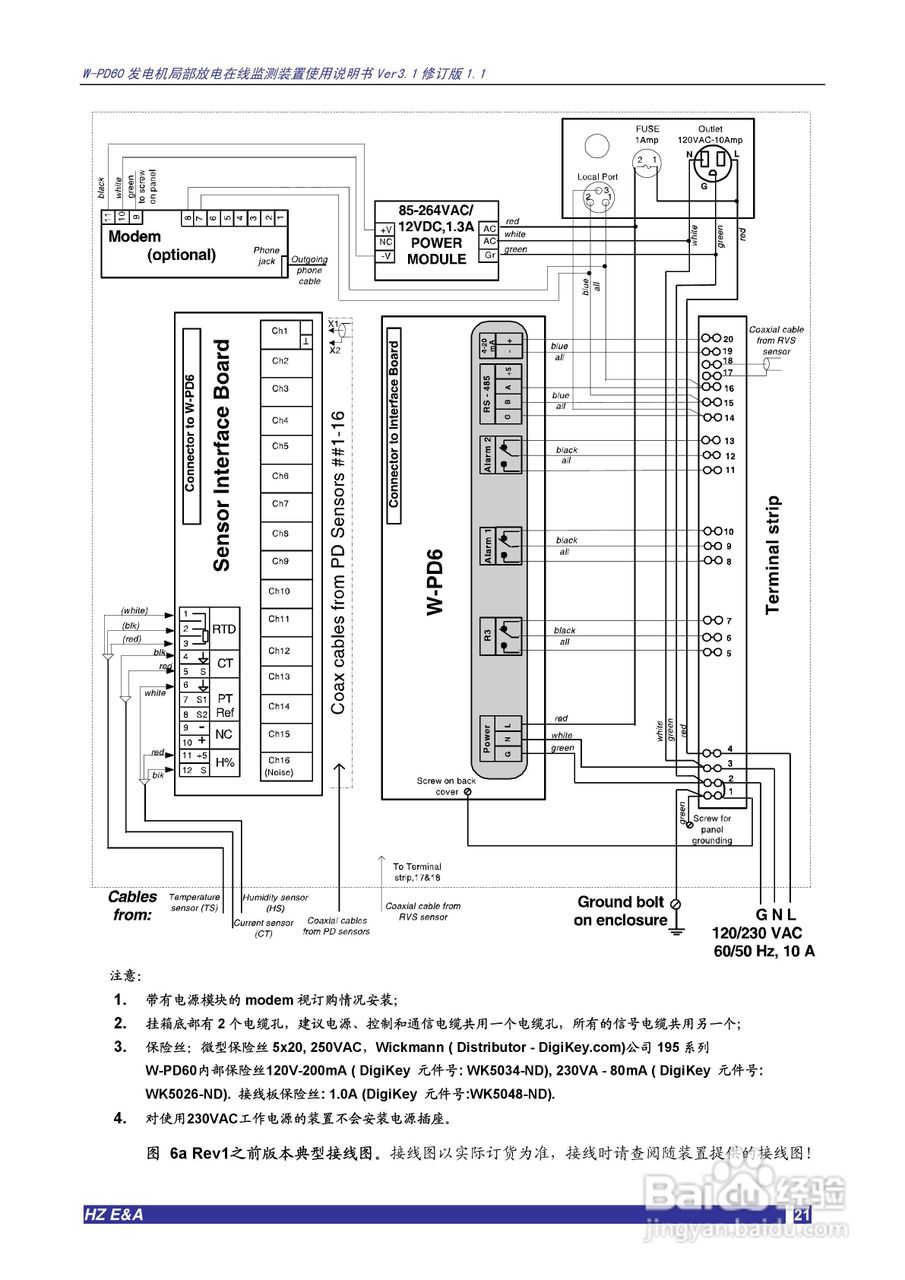W-PD60发电机局部放电在线监测装置说明书V3.1:[3]