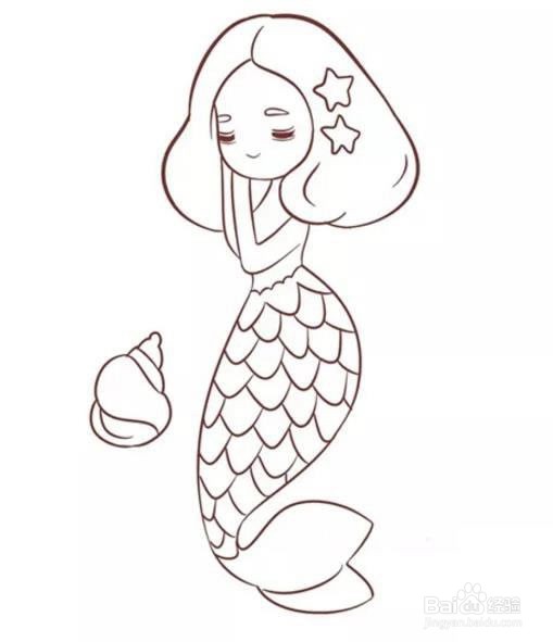 美人鱼的简笔画