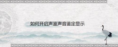 如何开启声鉴声音鉴定显示