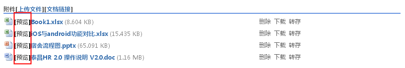 ERP系统支持Office文档在线浏览操作