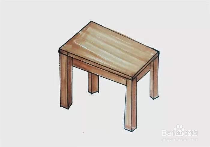 四方桌怎么画