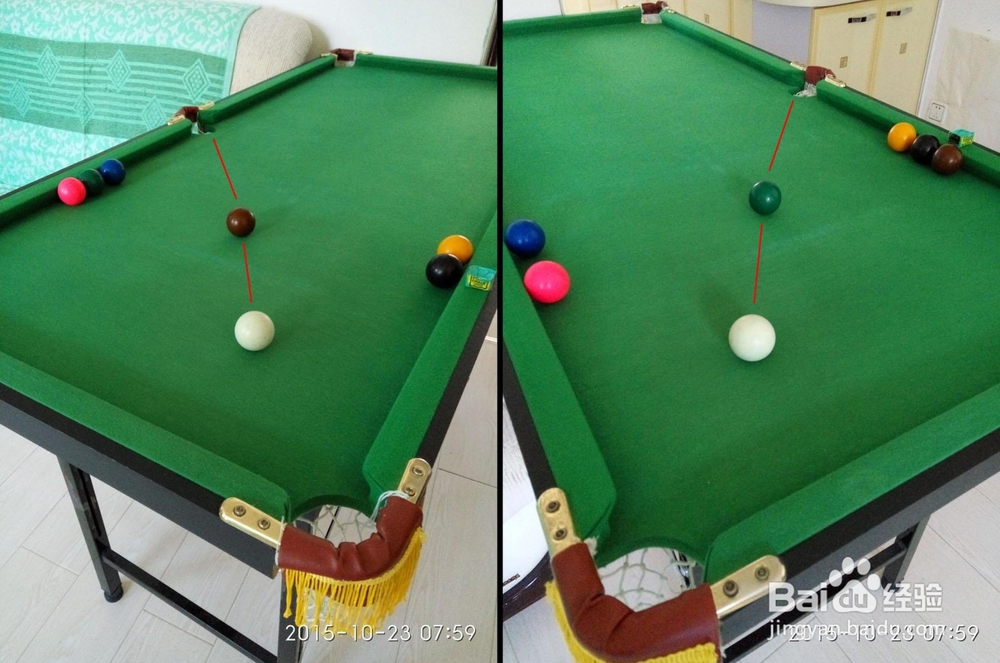 用最低成本练习台球进球点记忆和击球姿势方法