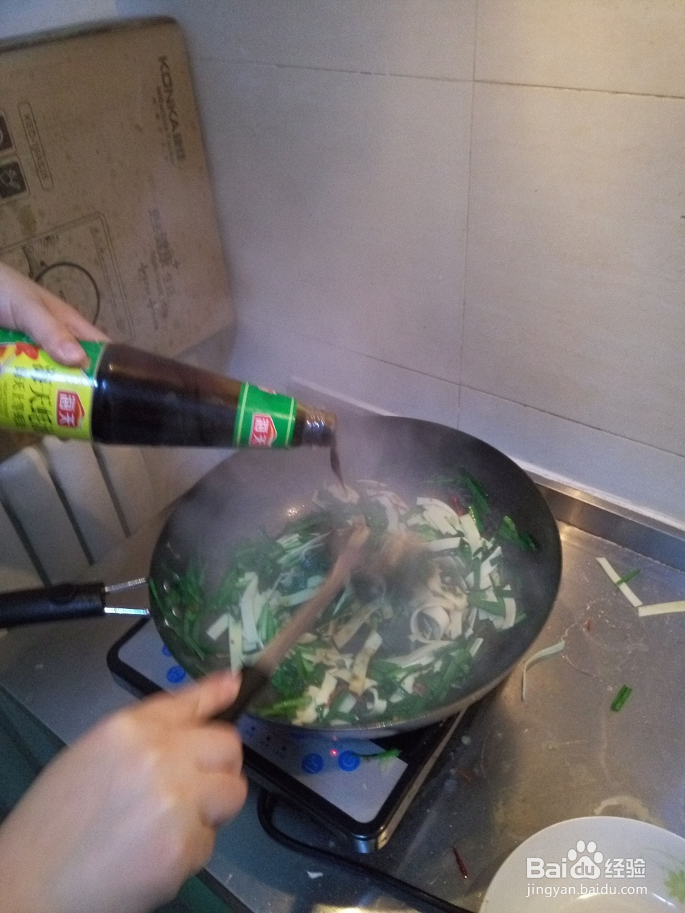 韭菜炒豆腐皮怎么做——韭菜炒豆腐皮