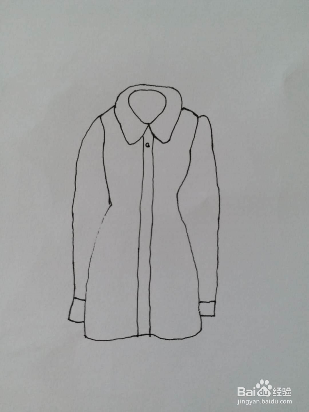 长袖衬衫的简笔画