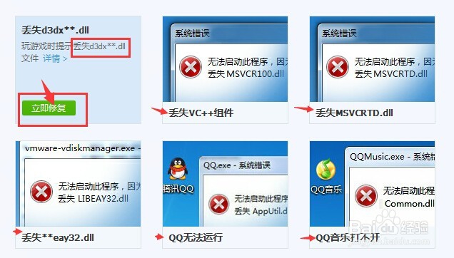打开软件是显示**.dll丢失怎么办