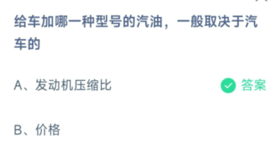 蚂蚁庄园给车加哪一种型号的汽油