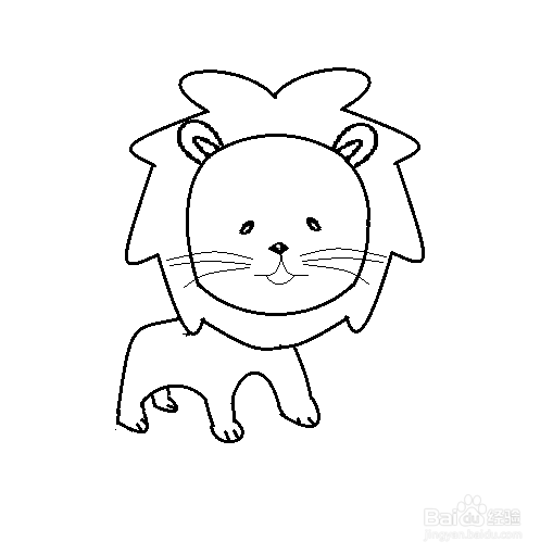 卡通狮子的简笔画法
