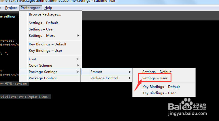 sublime text3中设置Emmet输入标签自动闭合