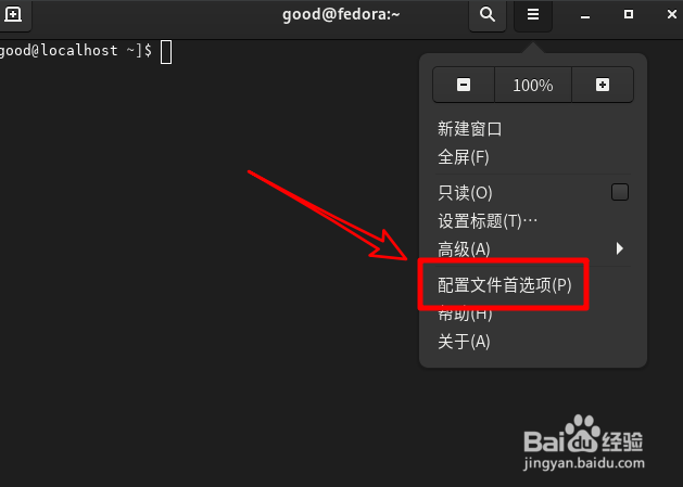 Fedora打开新终端时怎么默认打开标签页