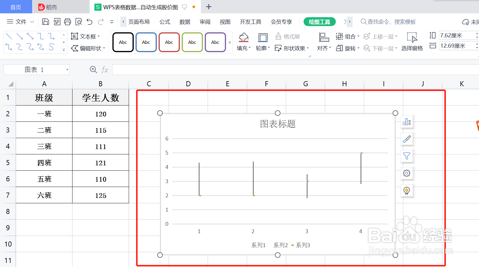 WPS表格数据怎么自动生成股价图