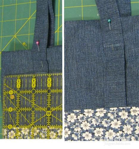 免费的缝纫模式与口袋两个口气手提袋