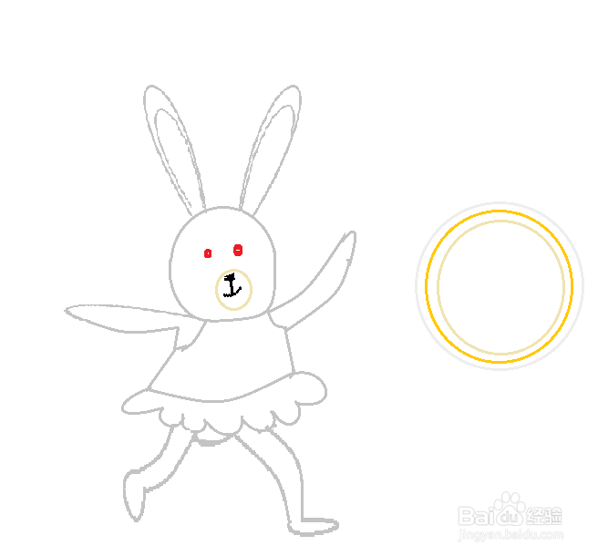 跳舞的兔子简笔画