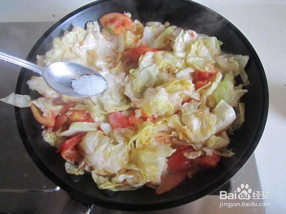 吃翻倍营养翻倍 老少皆宜----青豆番茄炒包菜