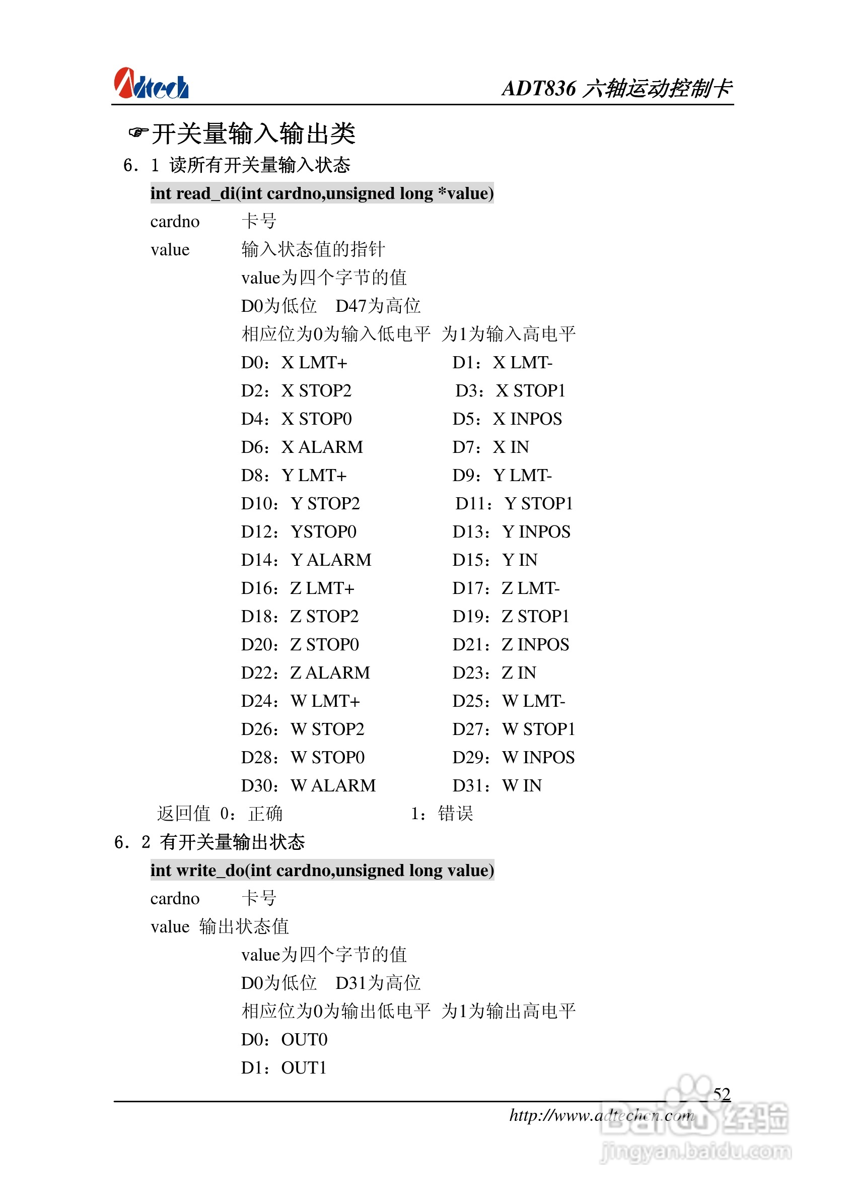ADT-836六轴运动控制卡说明书:[6]