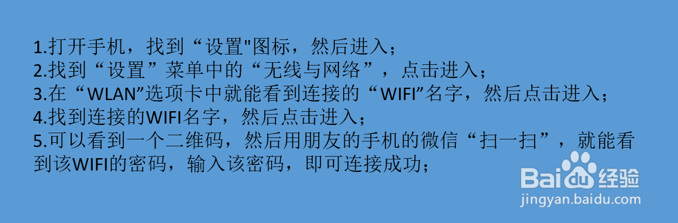 手机连接wifi后，如何共享密码