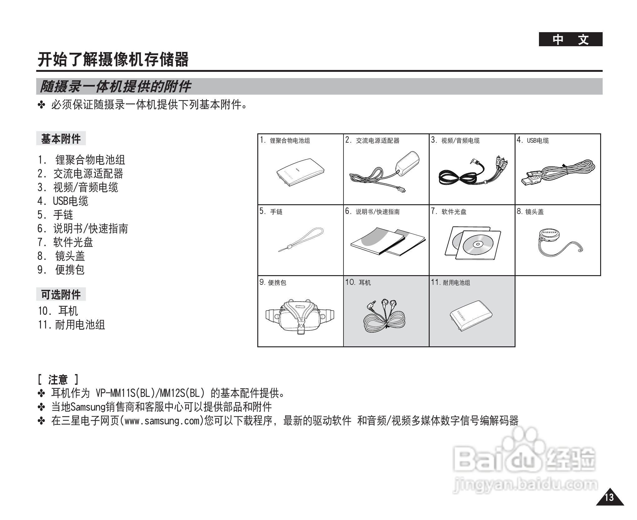 三星VP-MM10S(BL)摄录一体机使用说明书:[2]