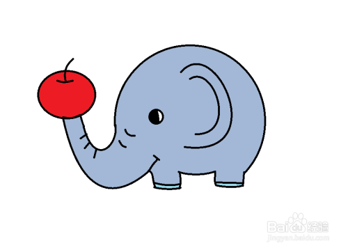 简笔画怎么画爱吃苹果的大象