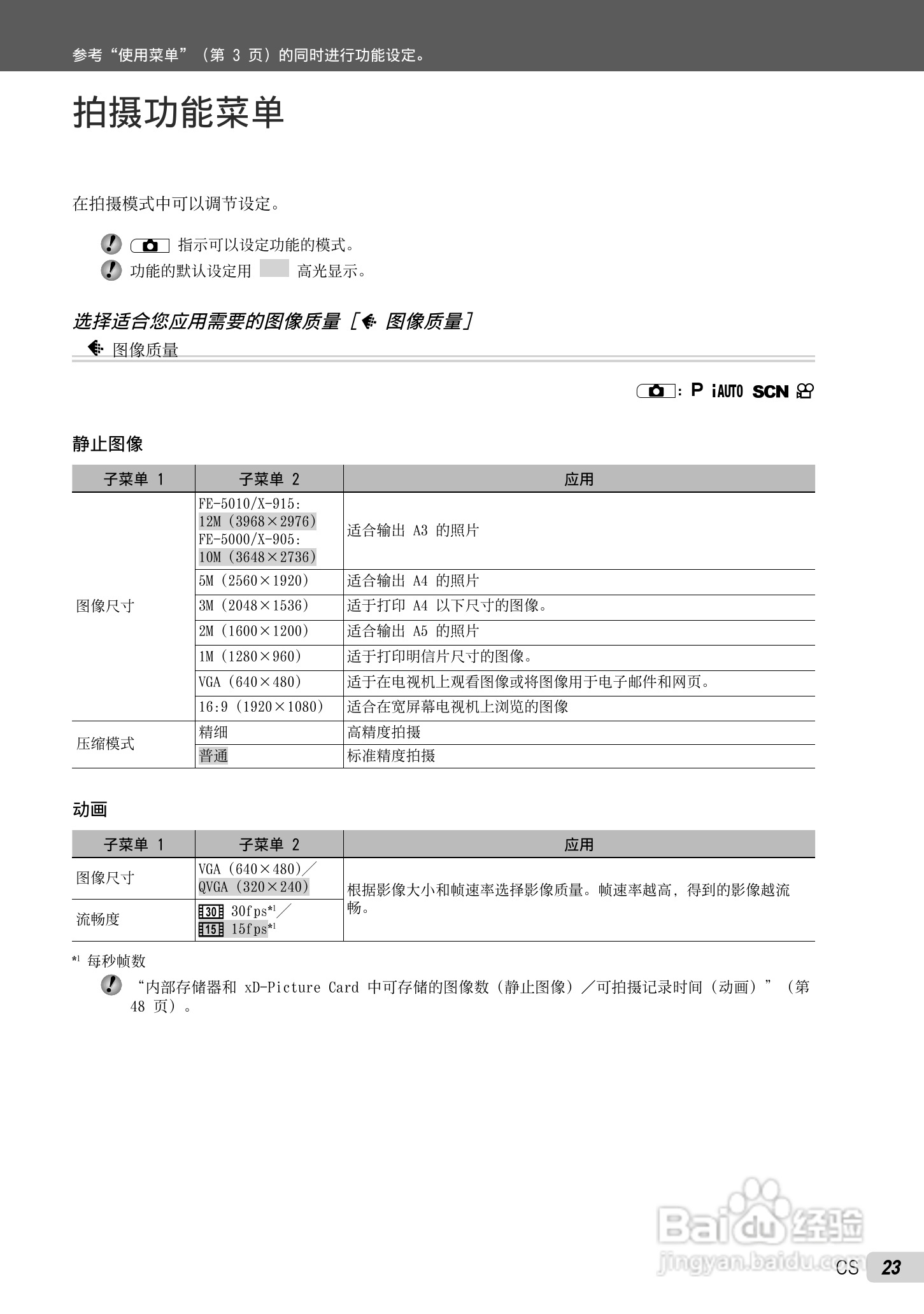 OLYMPUS FE-5010/X-915 FE-5000/X-905数码照相机使用:[3]