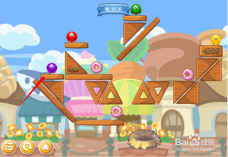 小游戏泡泡鸟历险记第15关