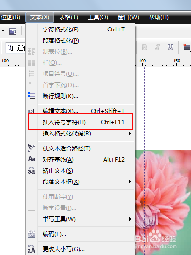CorelDRAW X4怎么插入特殊字符