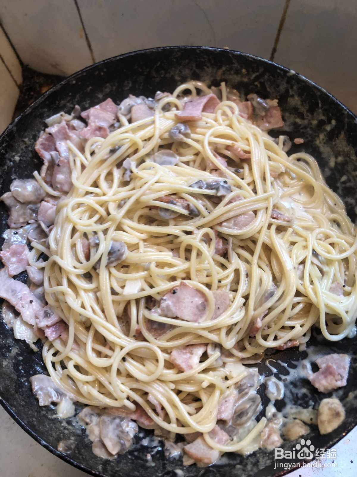 香菇培根面的做法
