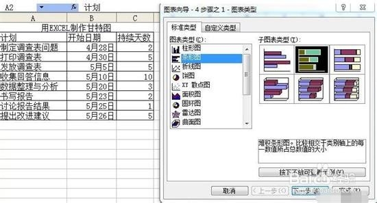 Excel制作完整甘特图的方法步骤
