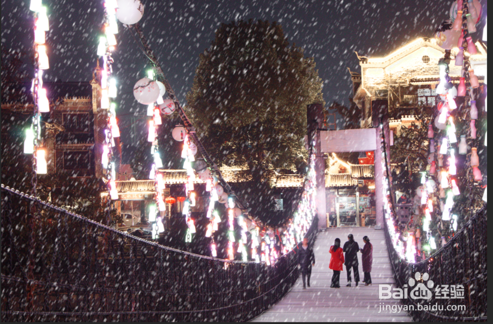 Ps把照片变成下雪场景的制作方法