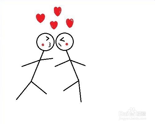 火柴人亲亲简笔画