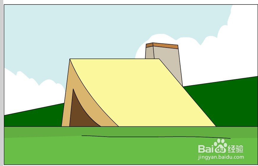 flash绘制一个落地房子场景